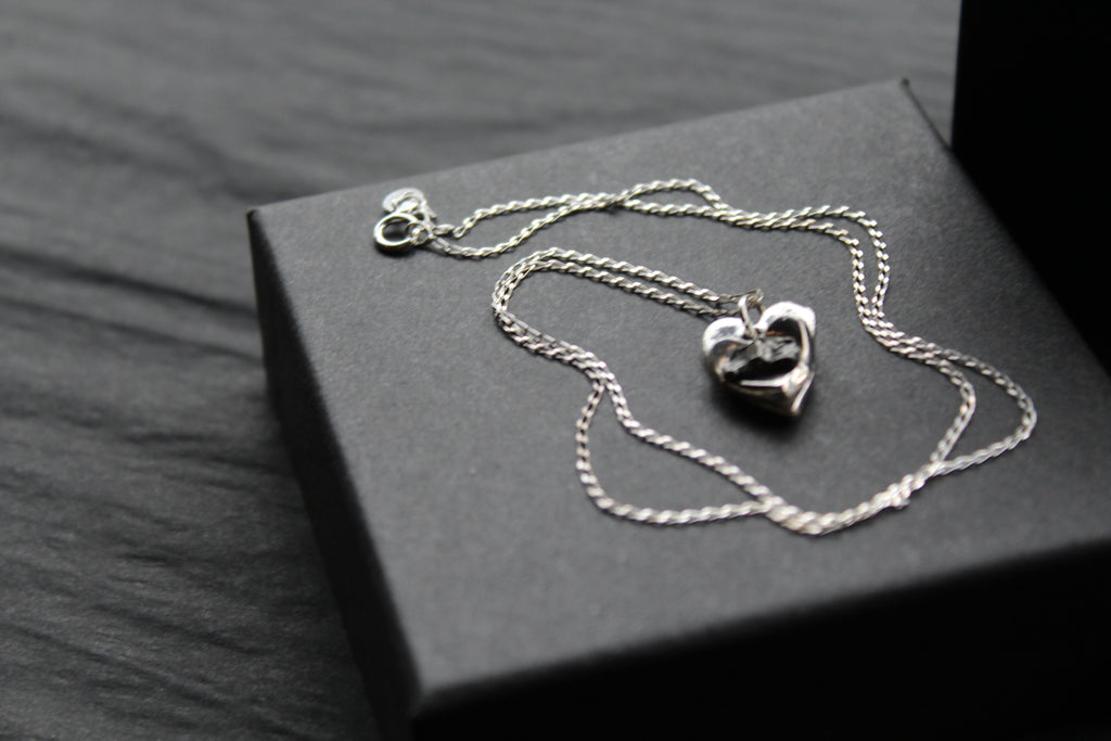 Silver Heart Meteorite Necklace