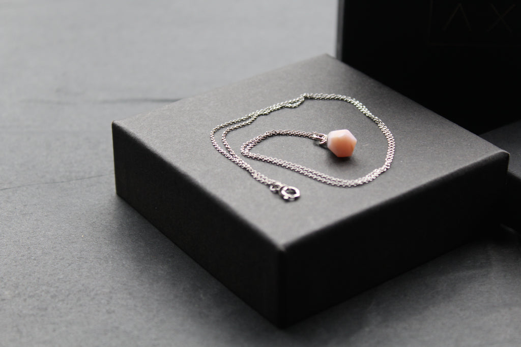 Pink Opal Rough Gemstone Necklace