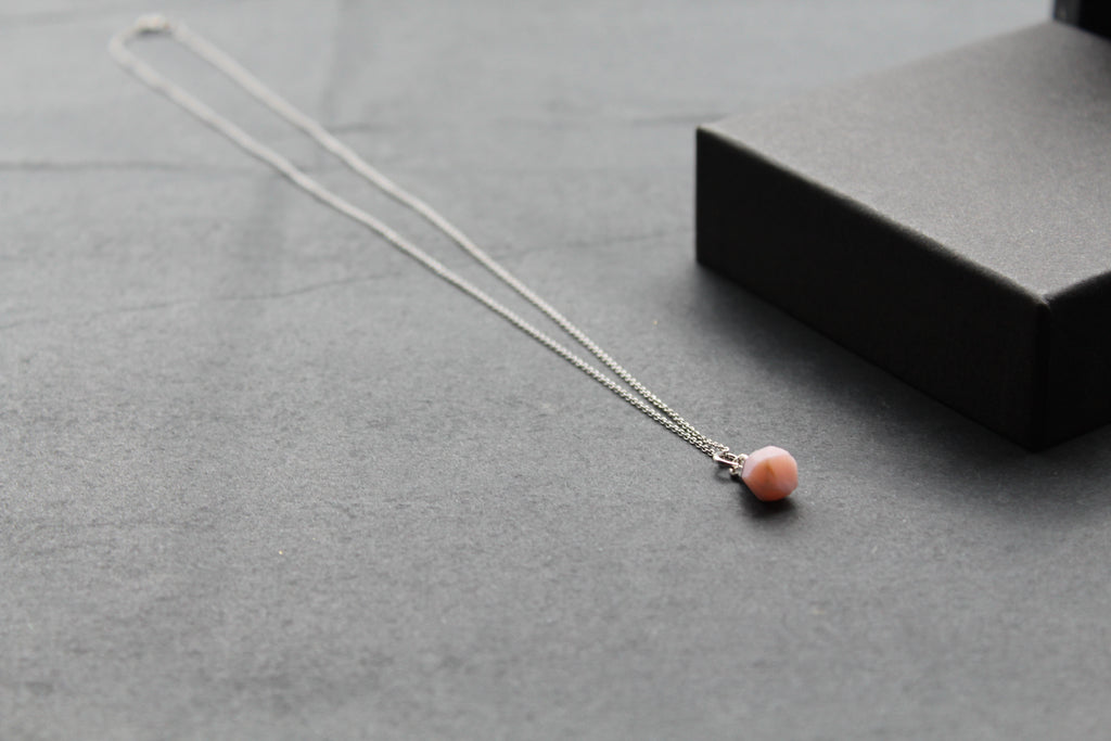 Pink Opal Rough Gemstone Necklace