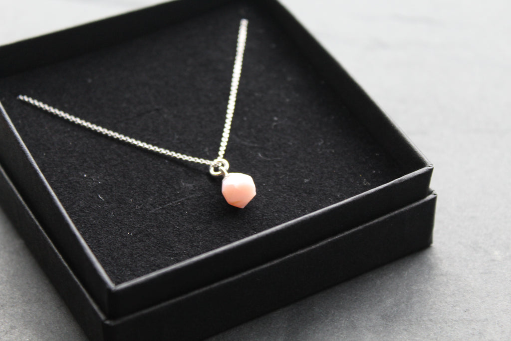 Pink Opal Rough Gemstone Necklace