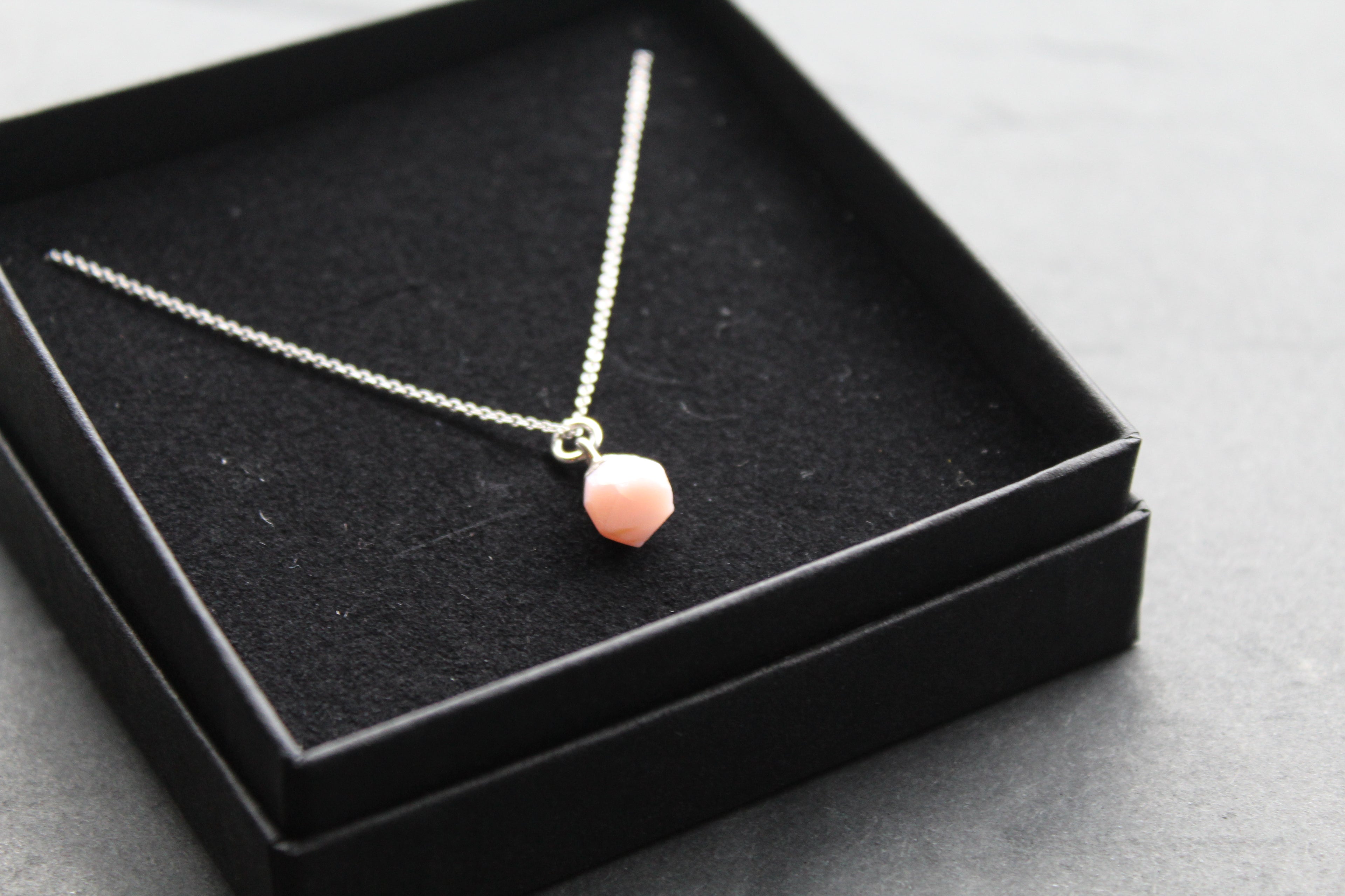 Pink Opal Rough Gemstone Necklace