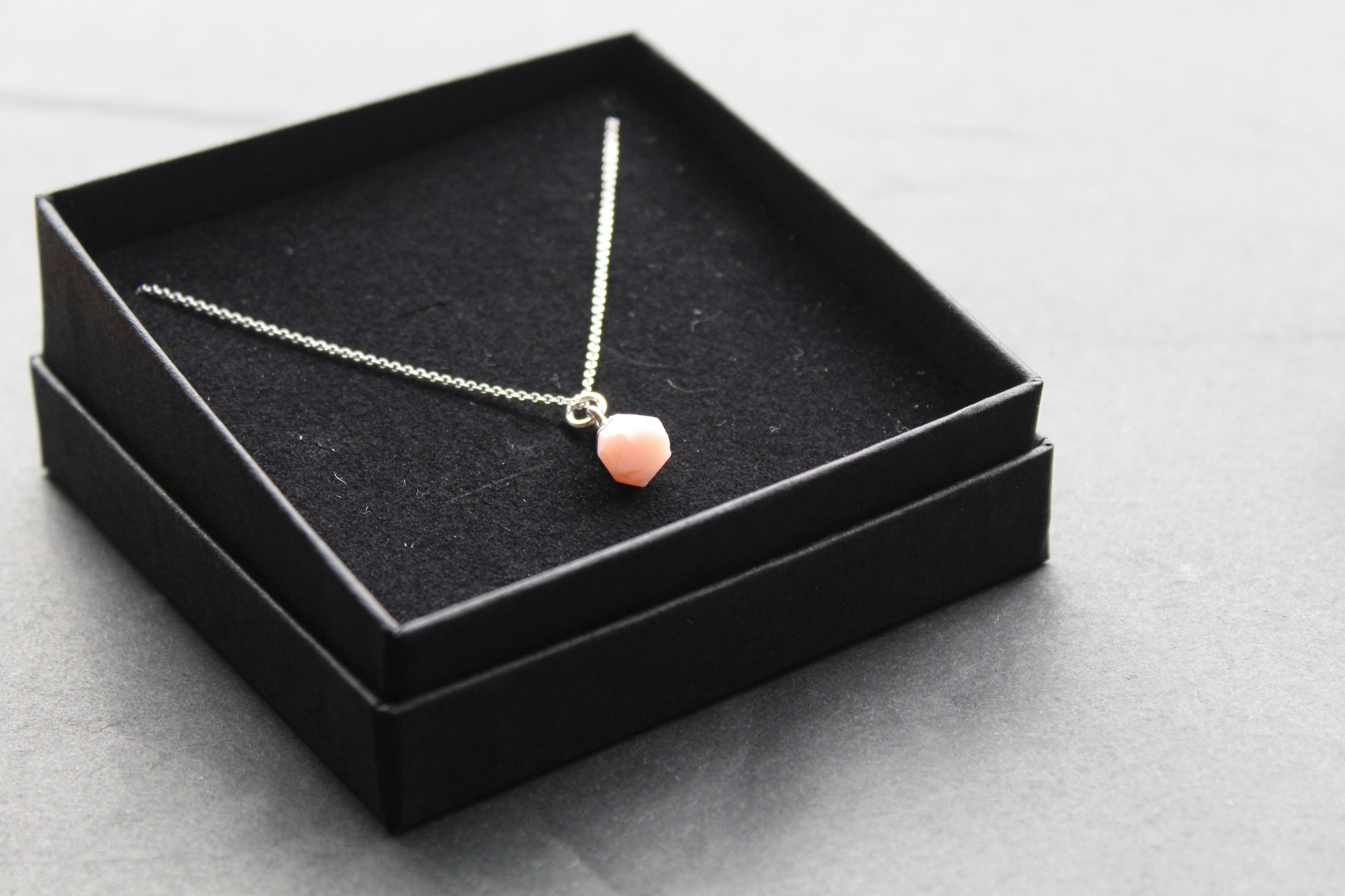 Pink Opal Rough Gemstone Necklace