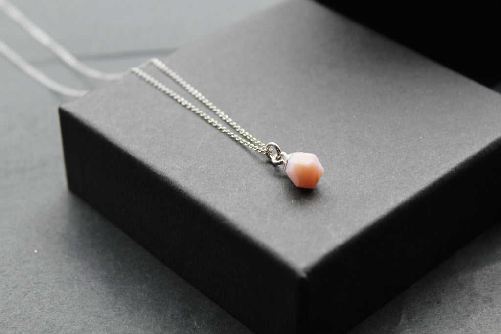 Pink Opal Rough Gemstone Necklace