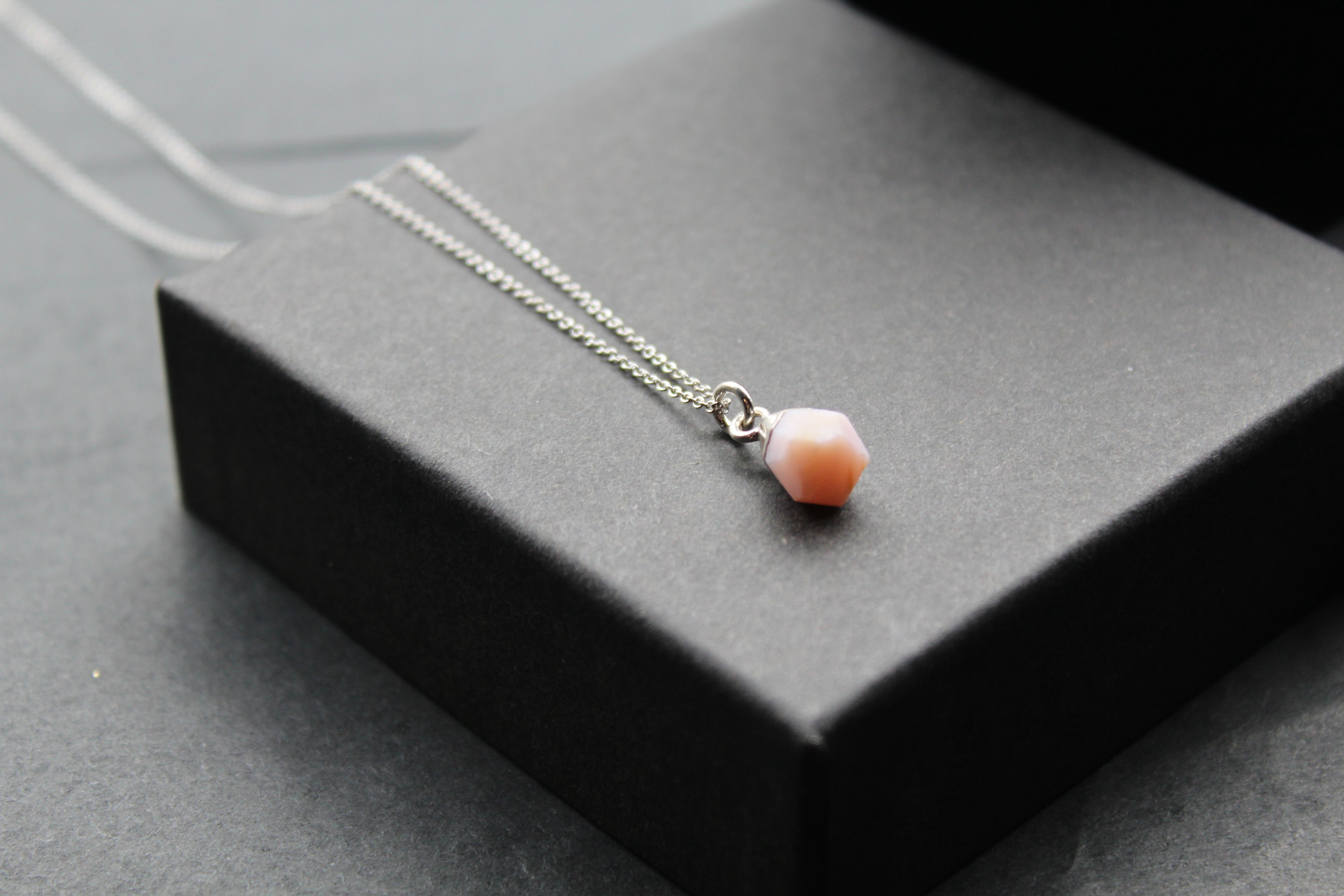 Pink Opal Rough Gemstone Necklace