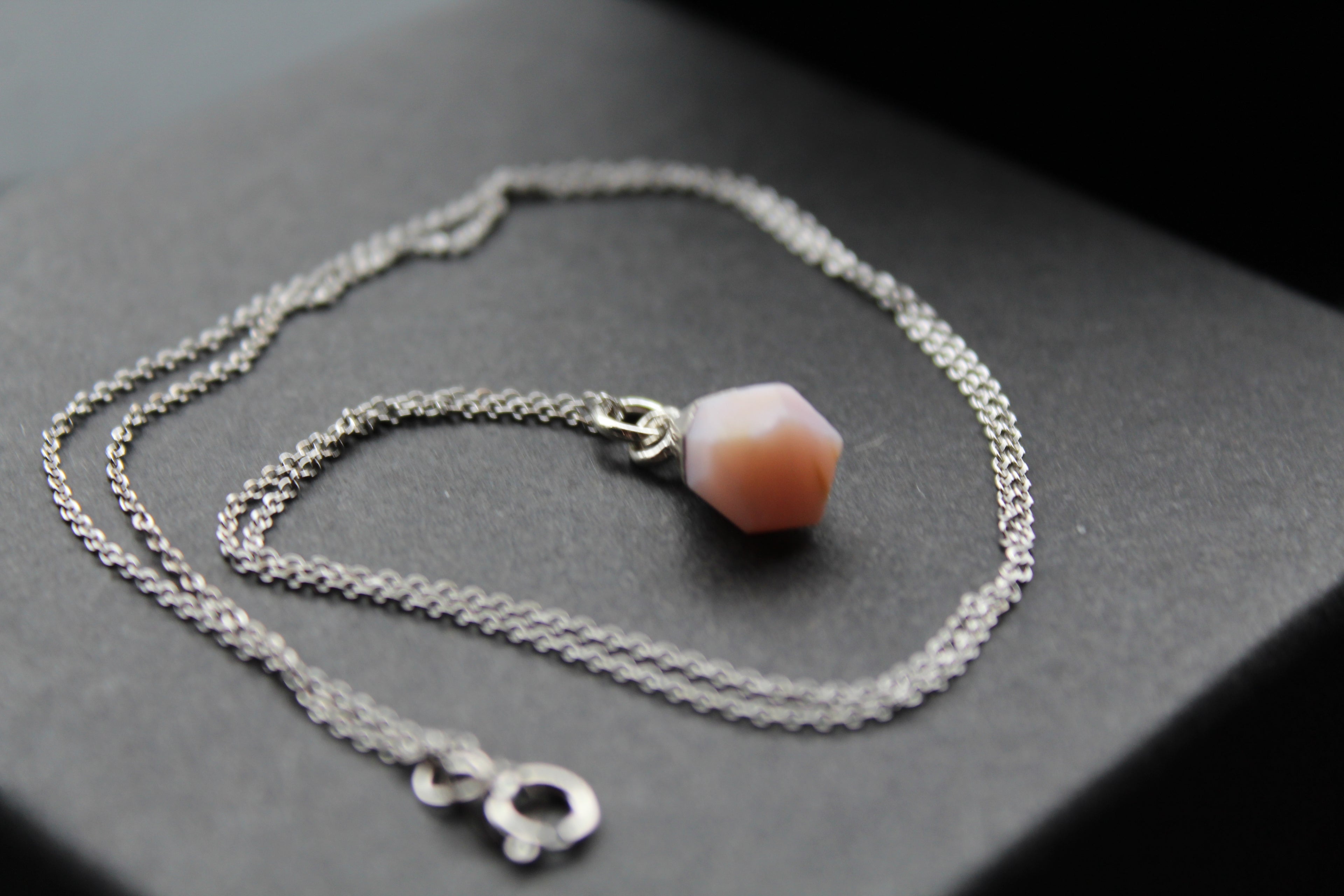 Pink Opal Rough Gemstone Necklace