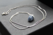 Load image into Gallery viewer, Silver Plated Sapphire Rough Gemstone Necklace
