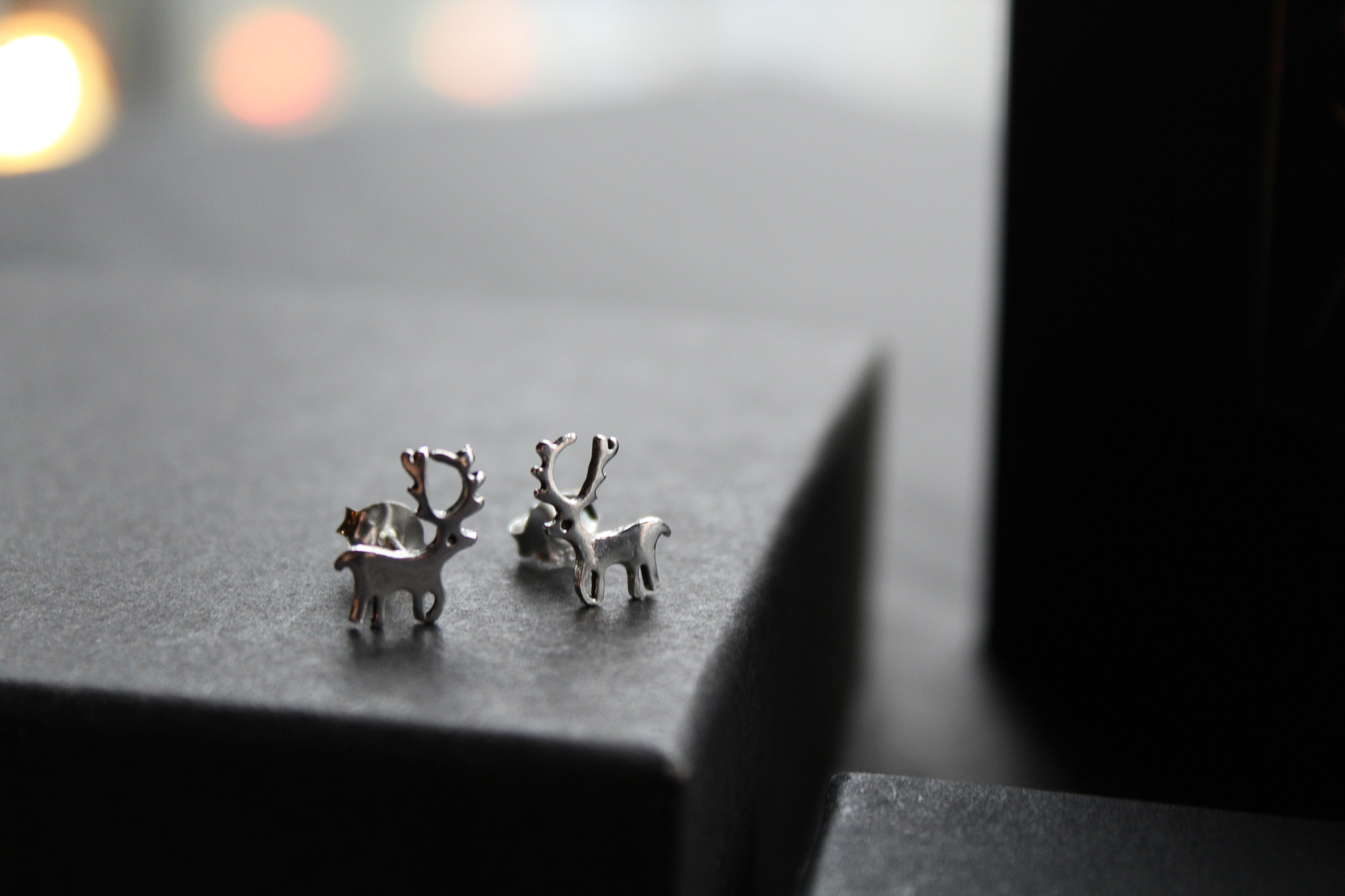 Silver Reindeer Studs