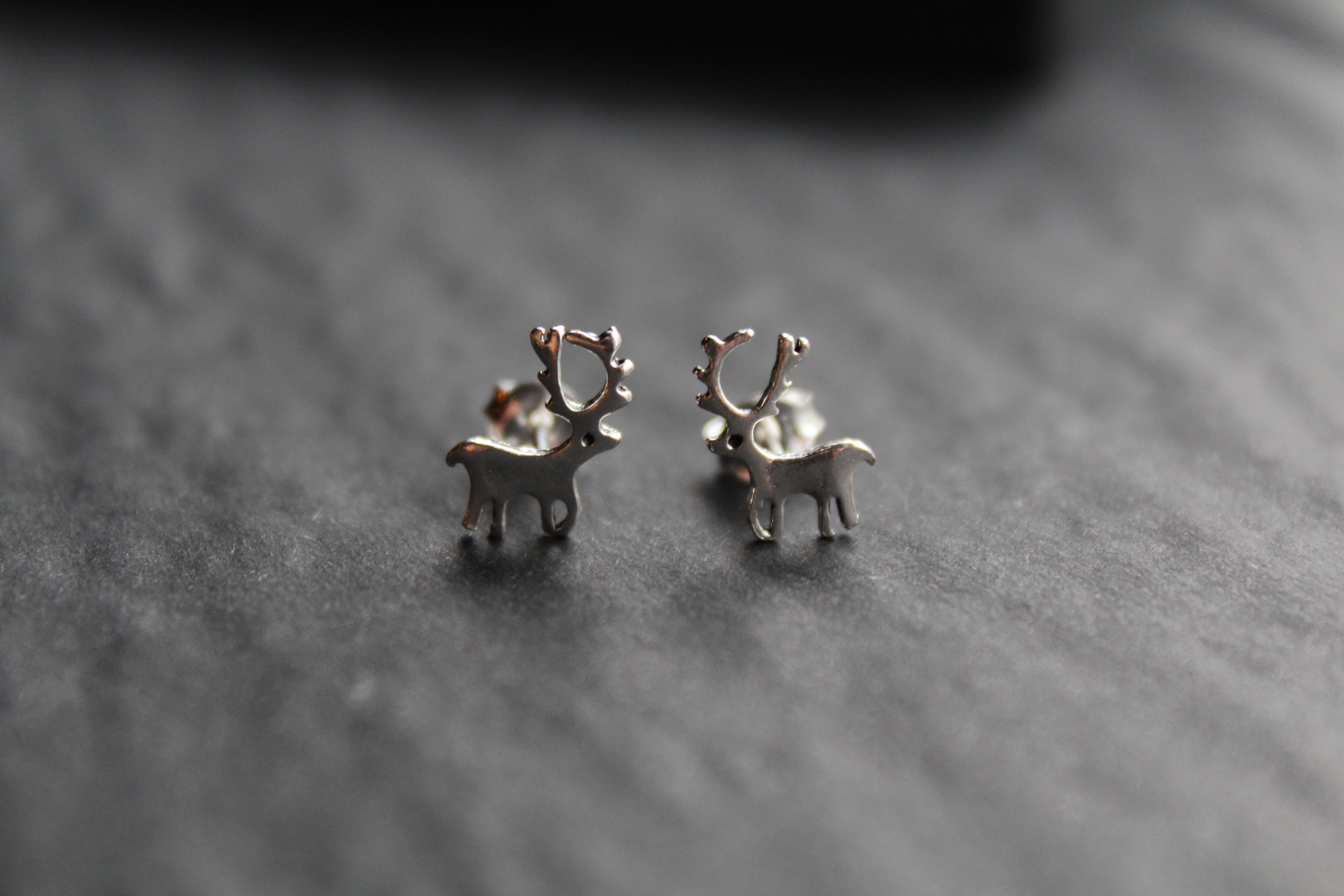Silver Reindeer Studs