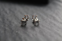 Load image into Gallery viewer, Silver Reindeer Studs
