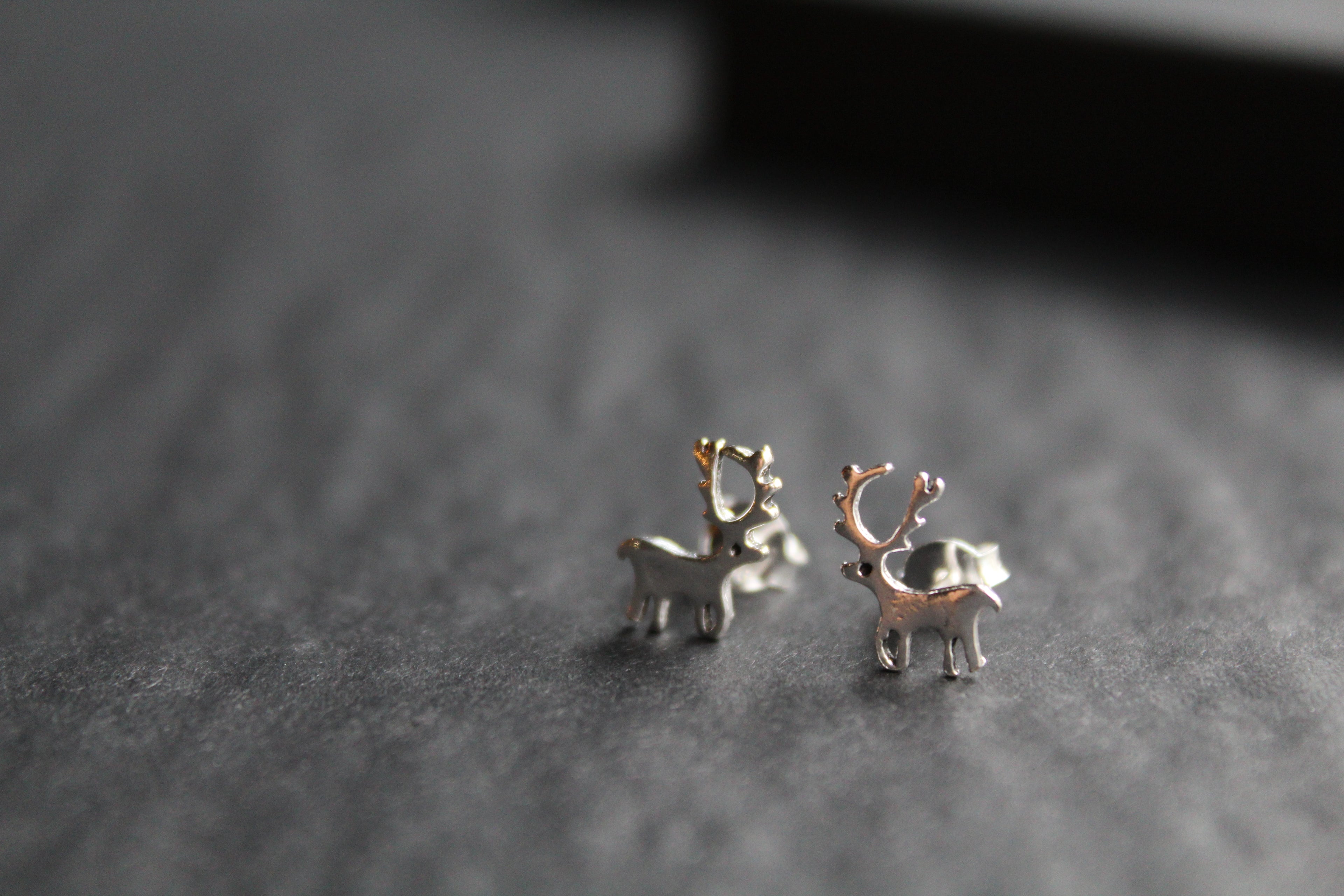 Silver Reindeer Studs