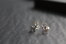 Load image into Gallery viewer, Silver Reindeer Studs
