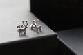 Silver Reindeer Studs