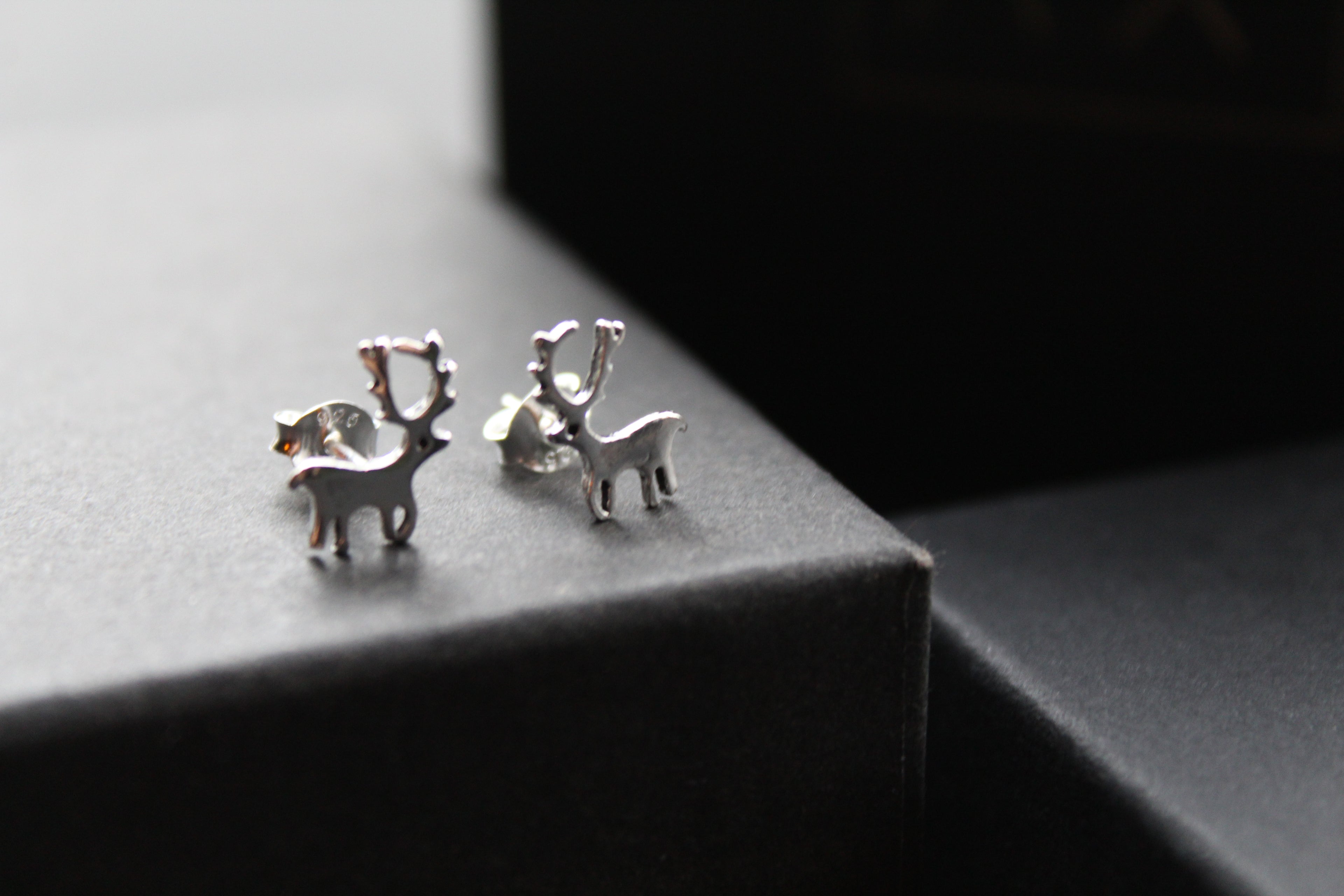 Silver Reindeer Studs