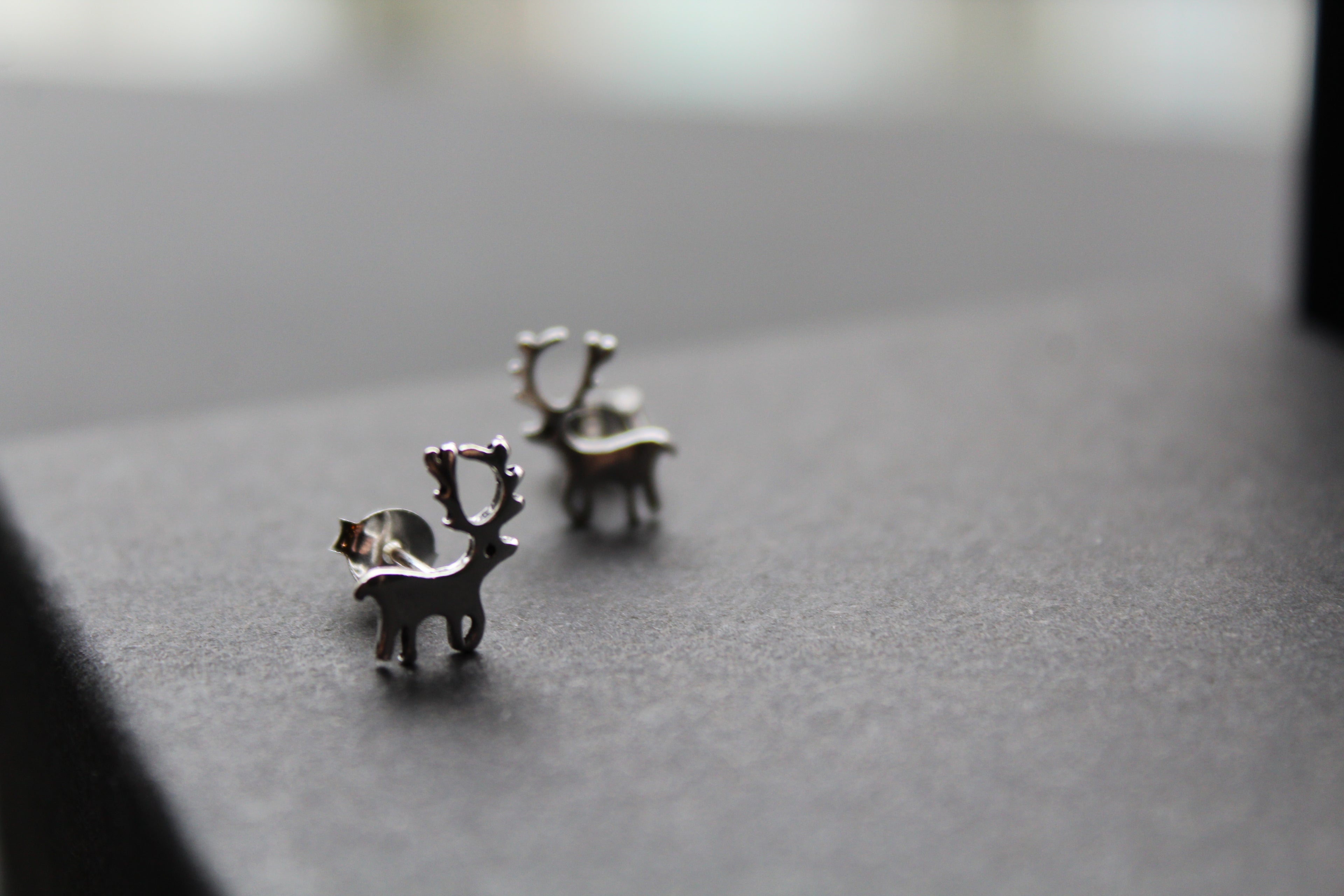 Silver Reindeer Studs