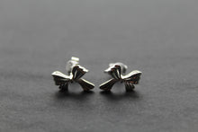 Load image into Gallery viewer, Silver Ribbon Bow Studs
