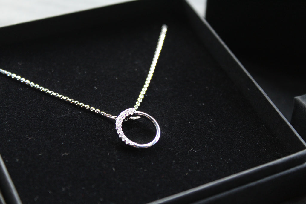 Silver Sparkle CZ Circle Pendant