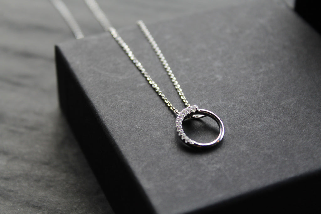 Silver Sparkle CZ Circle Pendant