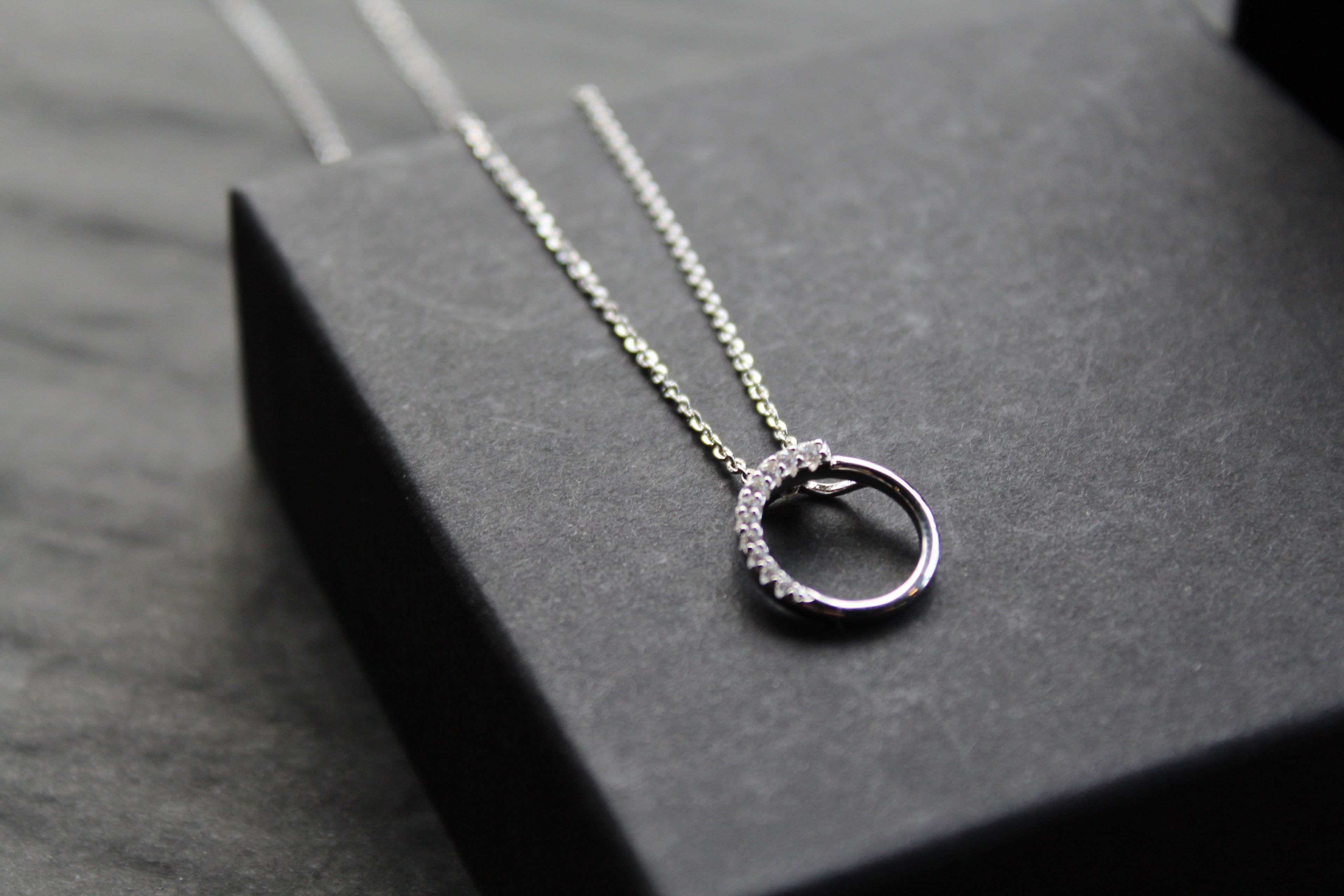 Silver Sparkle CZ Circle Pendant