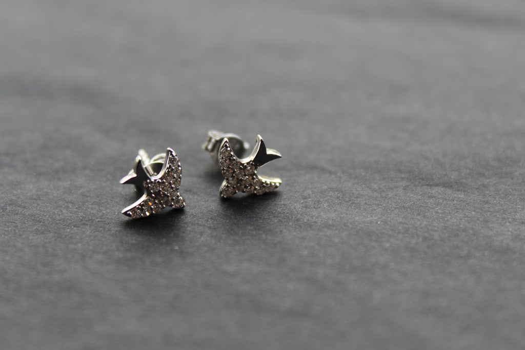Silver Swift CZ Studs