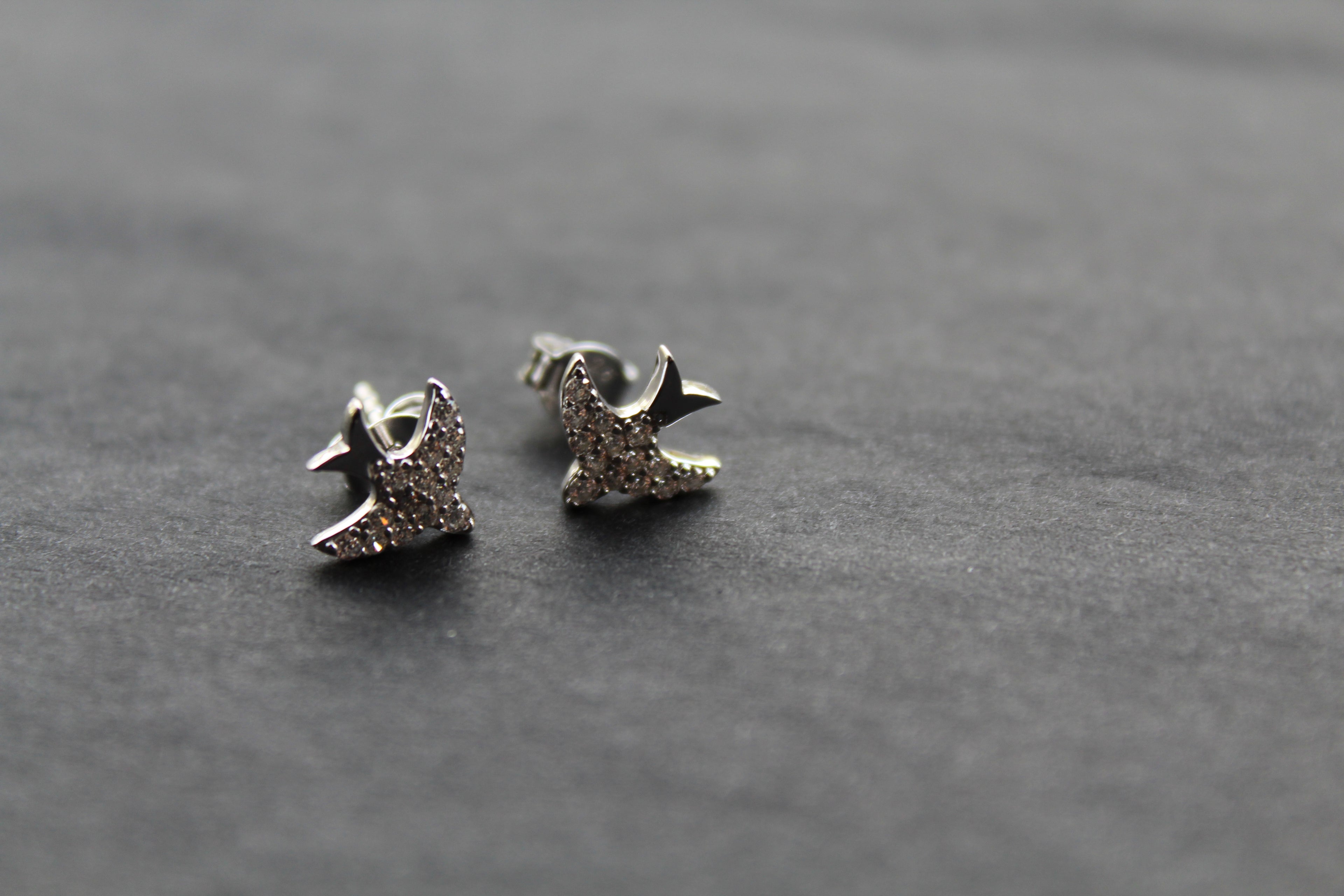 Silver Swift CZ Studs