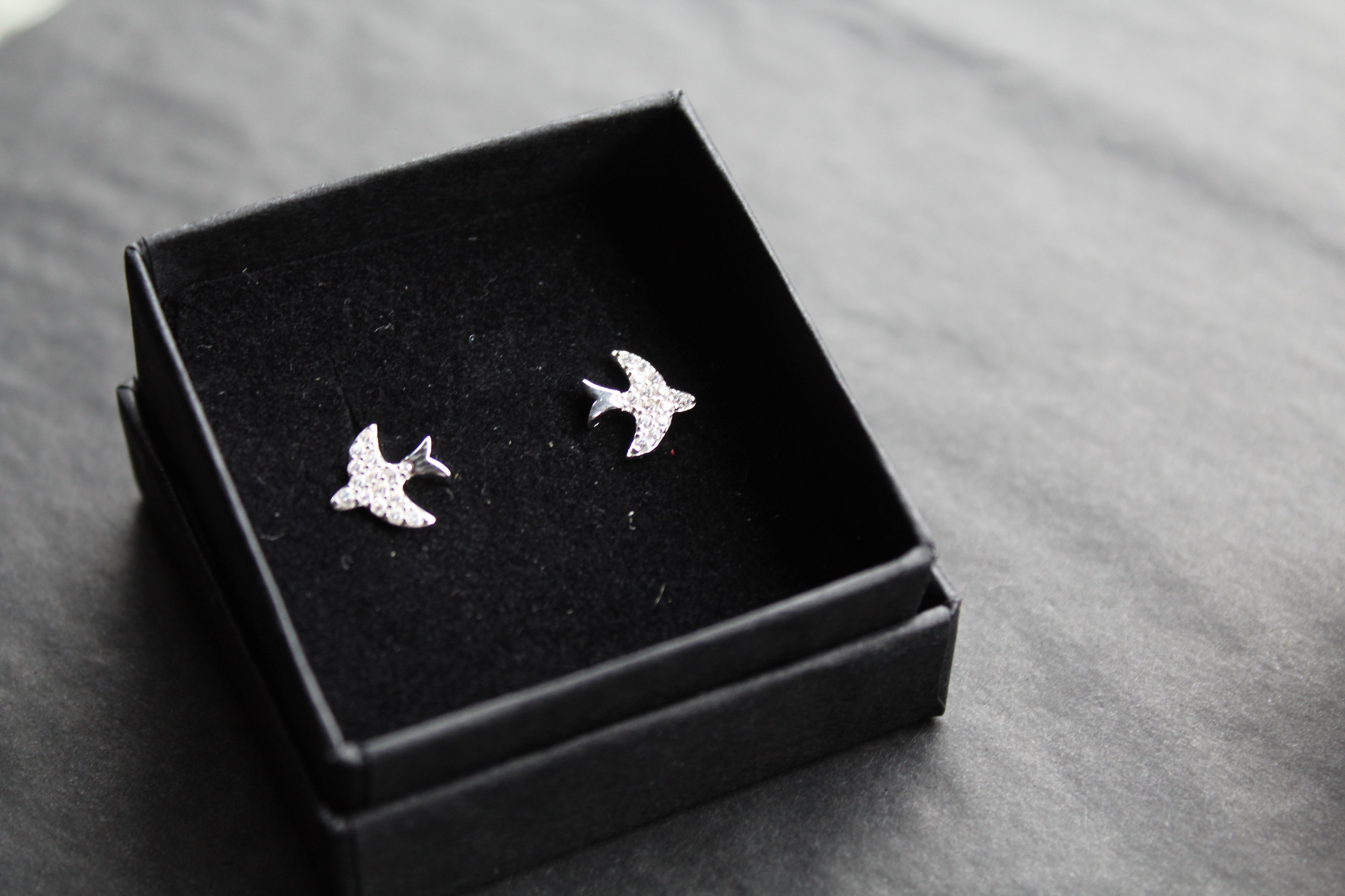 Silver Swift CZ Studs