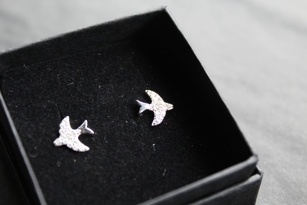 Silver Swift CZ Studs