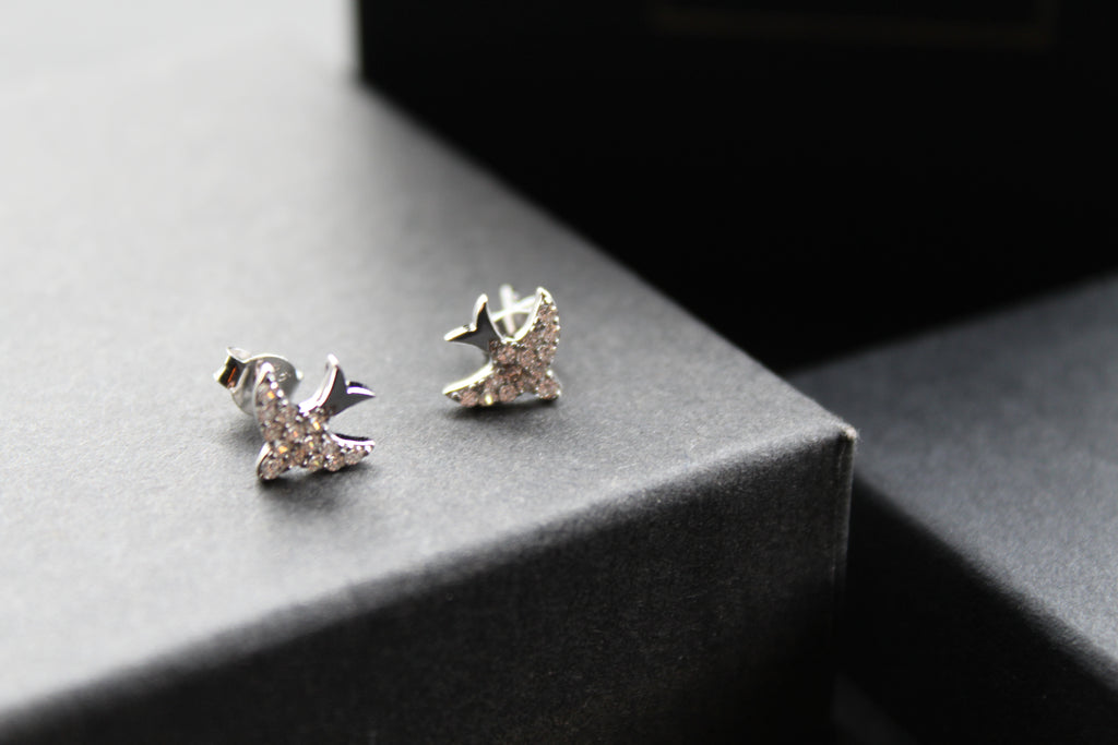 Silver Swift CZ Studs