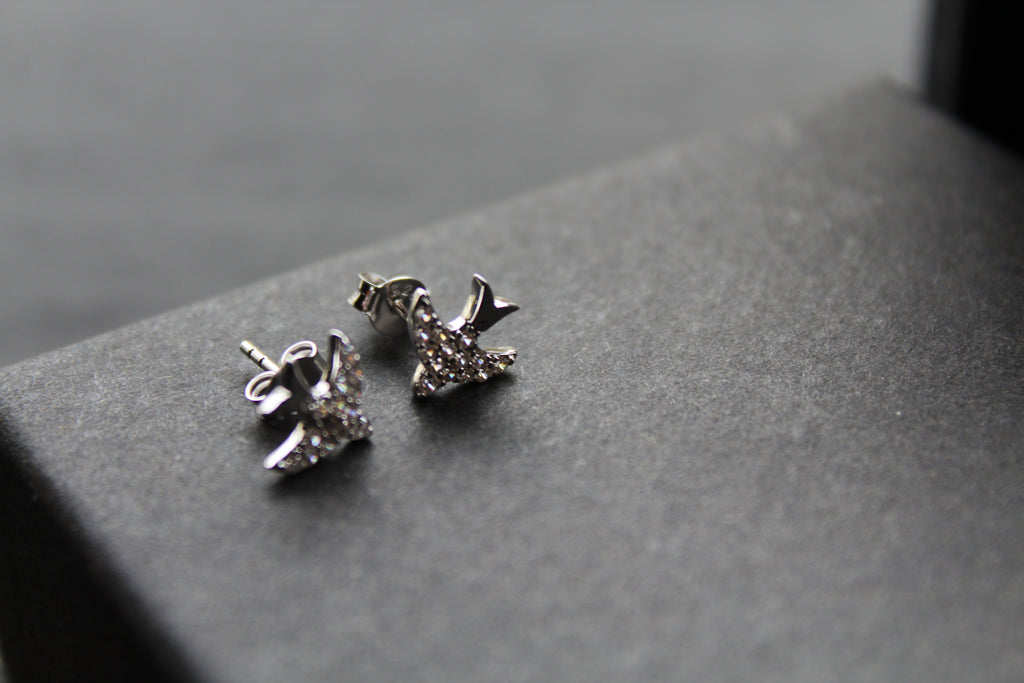 Silver Swift CZ Studs