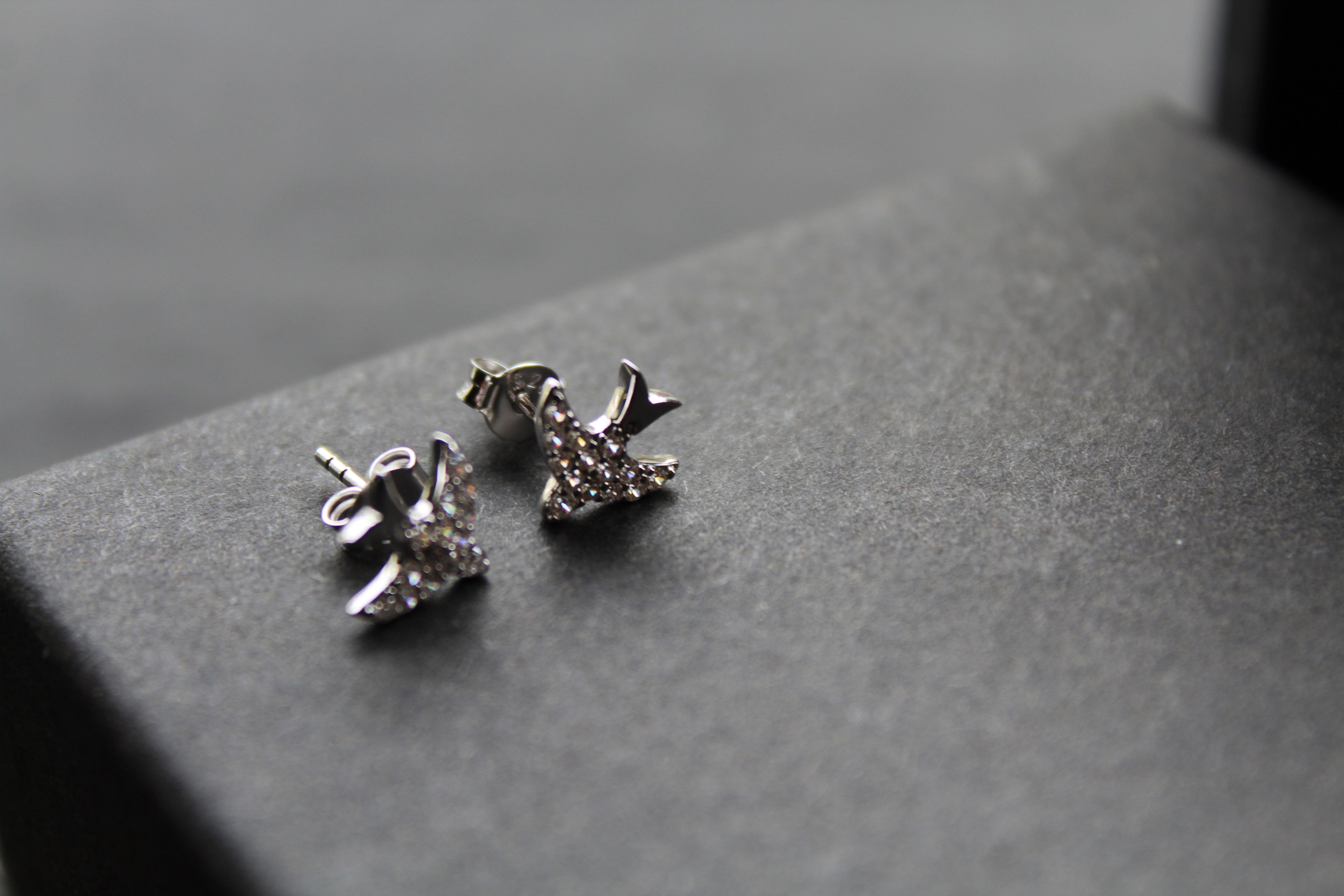 Silver Swift CZ Studs