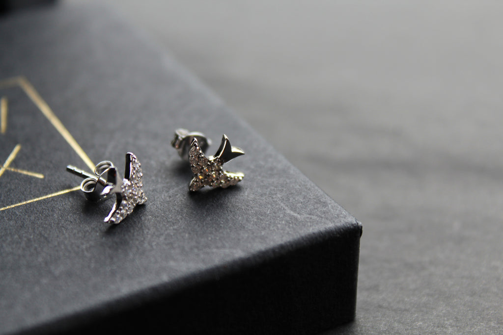 Silver Swift CZ Studs