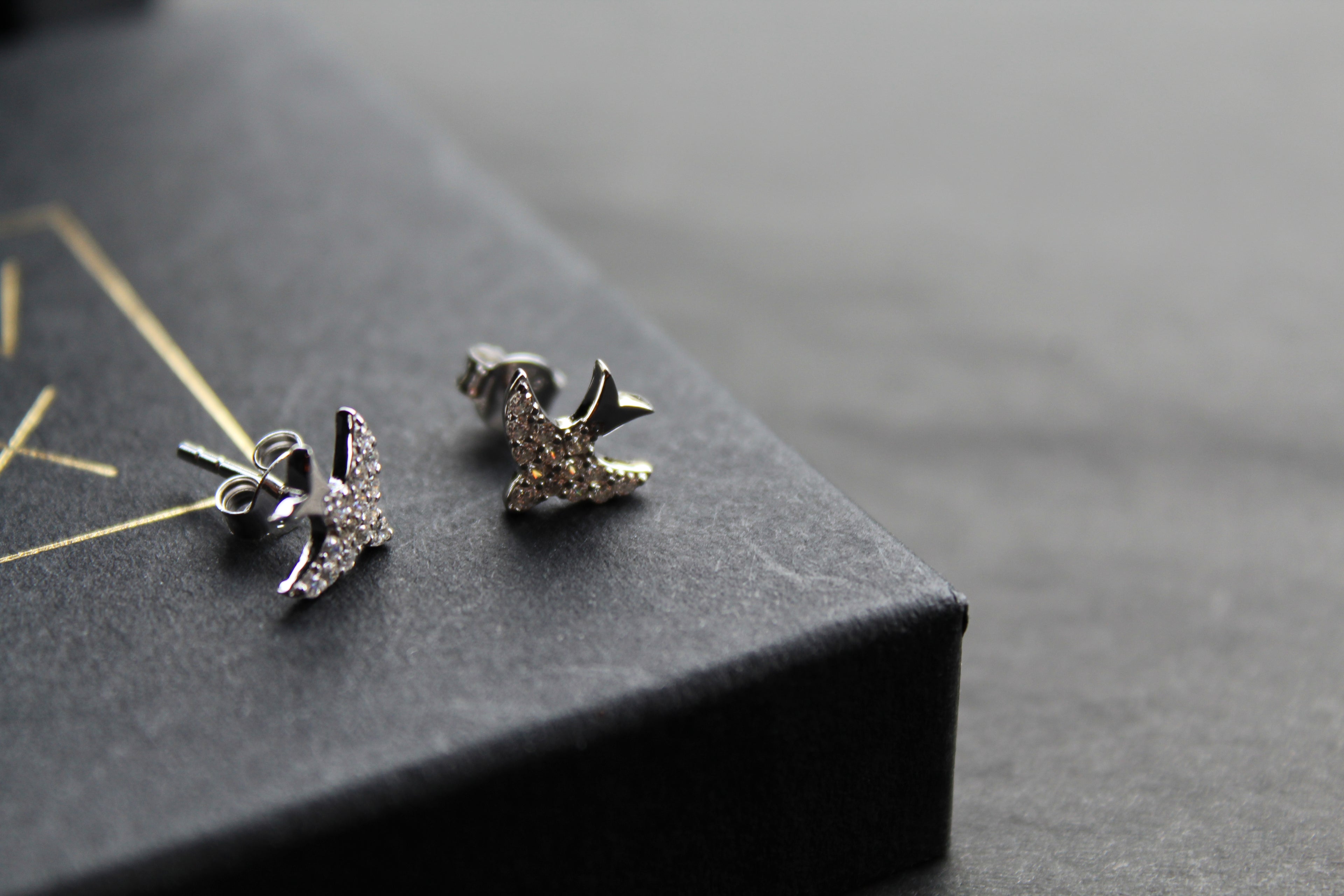 Silver Swift CZ Studs