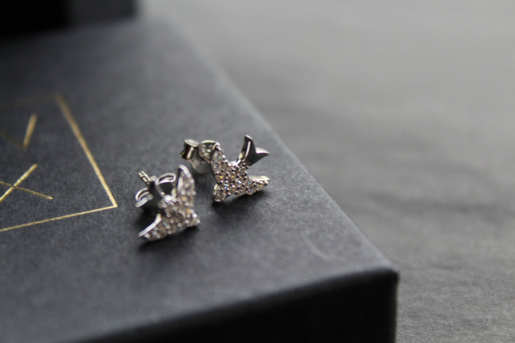 Silver Swift CZ Studs