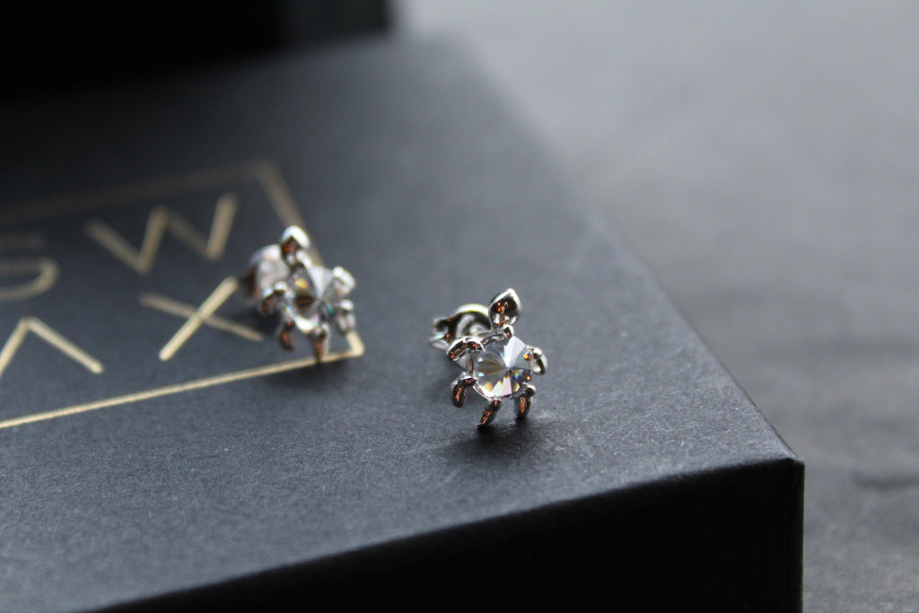 Silver Turtle Studs