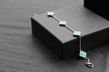 Load image into Gallery viewer, Silver Vintage Flower Bracelet with Turquoise
