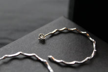 Load image into Gallery viewer, Silver Wave Hoops
