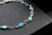 Load image into Gallery viewer, Silver &amp; Blue Opalique Bracelet
