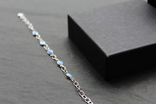 Load image into Gallery viewer, Silver &amp; Blue Opalique Bracelet
