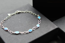 Load image into Gallery viewer, Silver &amp; Blue Opalique Bracelet
