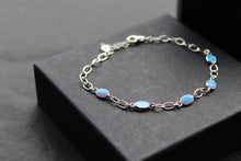 Load image into Gallery viewer, Silver &amp; Blue Opalique Bracelet
