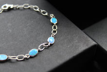 Load image into Gallery viewer, Silver &amp; Blue Opalique Bracelet
