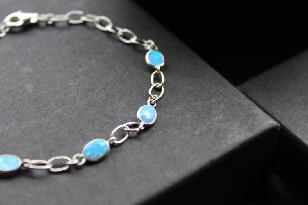 Silver & Blue Opalique Bracelet