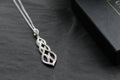 Silver & Clear Cubic Zirconia Lattice Teardrop with 16-18" Silver Chain