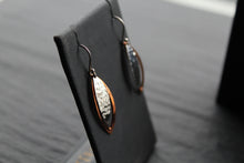 Load image into Gallery viewer, Silver &amp; Copper Oval Open Leaves Earrings
