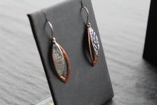 Load image into Gallery viewer, Silver &amp; Copper Oval Open Leaves Earrings
