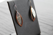 Load image into Gallery viewer, Silver &amp; Copper Oval Open Leaves Earrings
