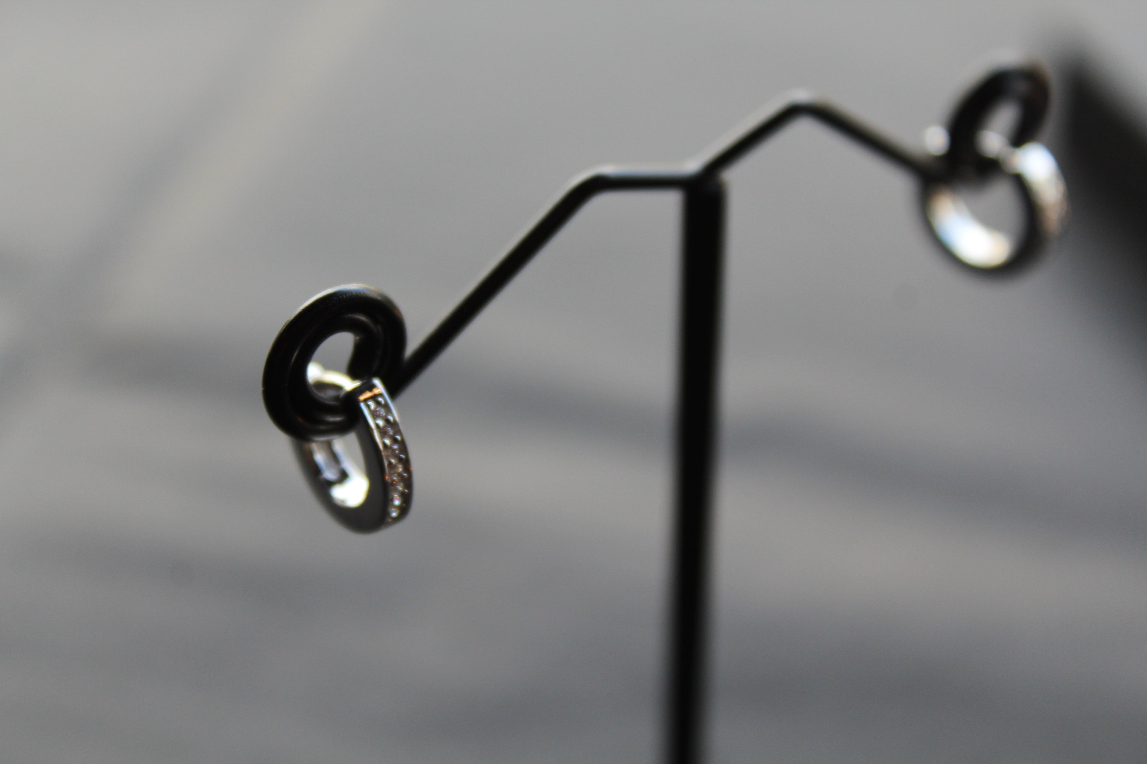 Silver & Cubic Zirconia Huggie Earrings