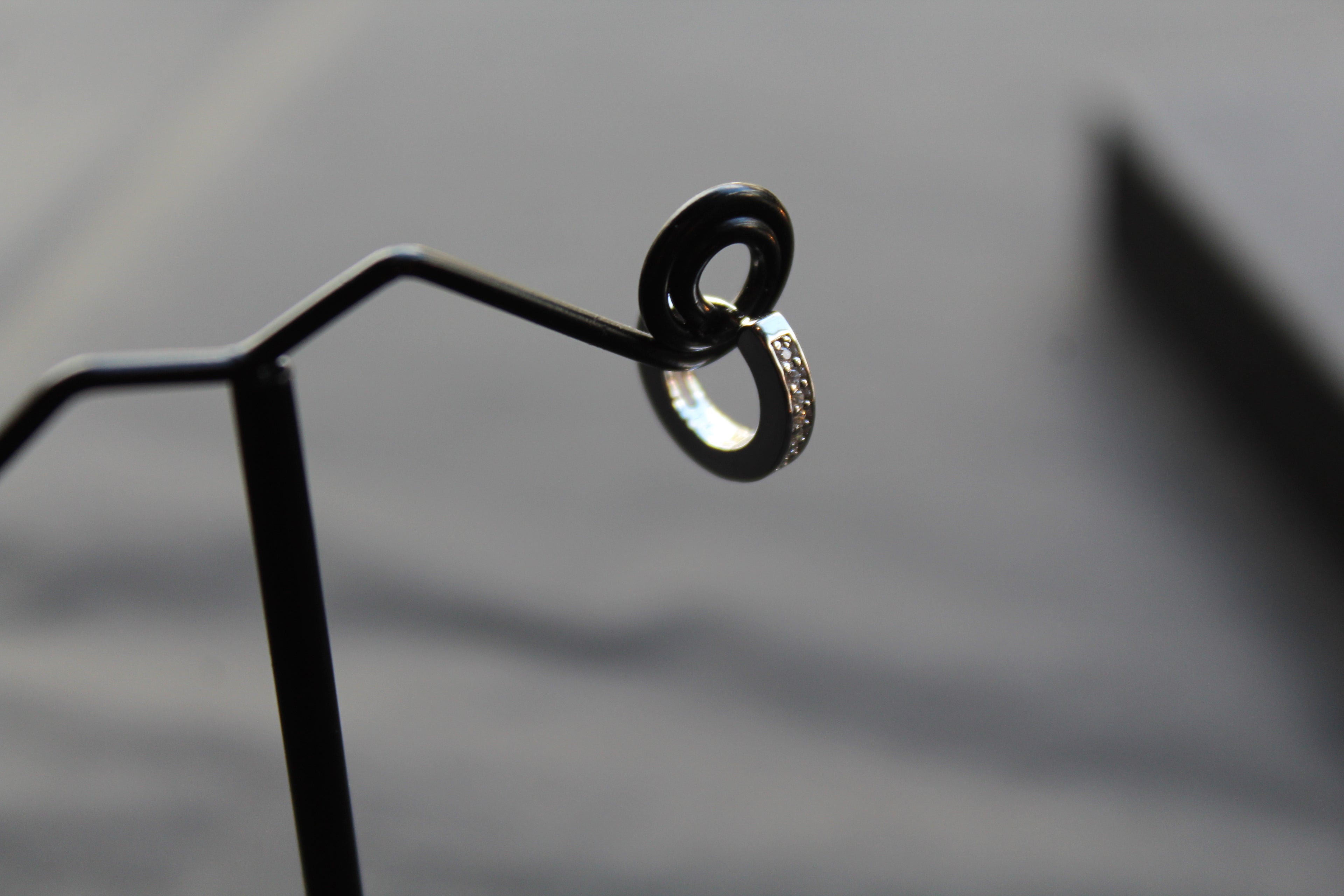Silver & Cubic Zirconia Huggie Earrings