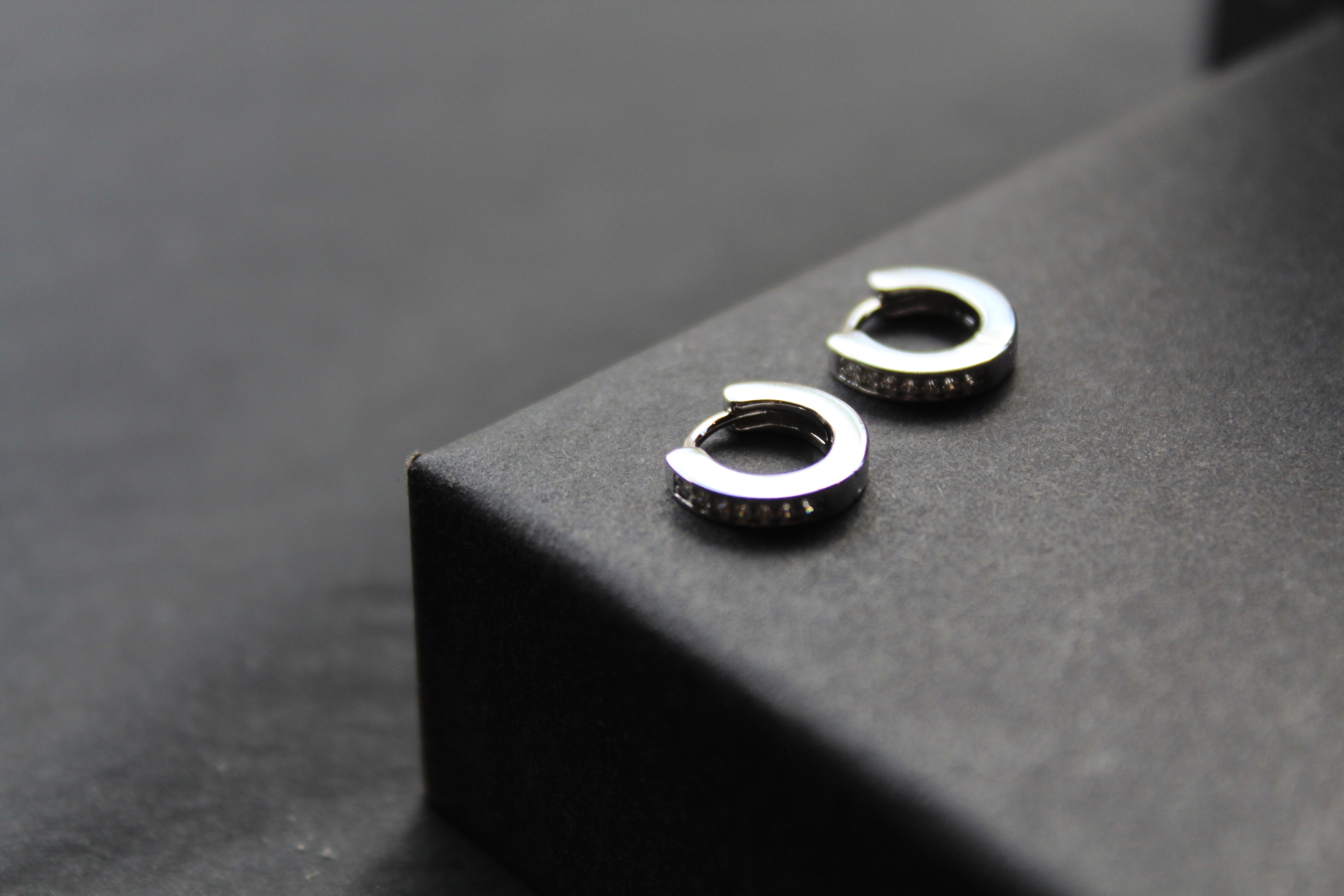 Silver & Cubic Zirconia Huggie Earrings
