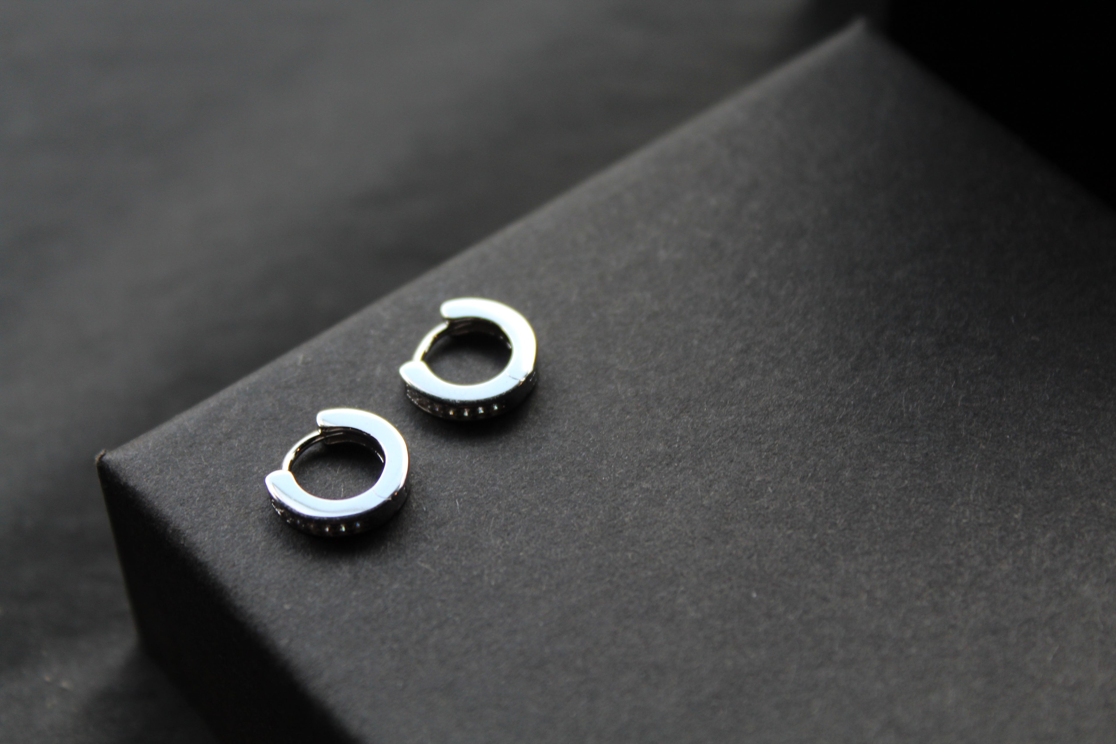 Silver & Cubic Zirconia Huggie Earrings