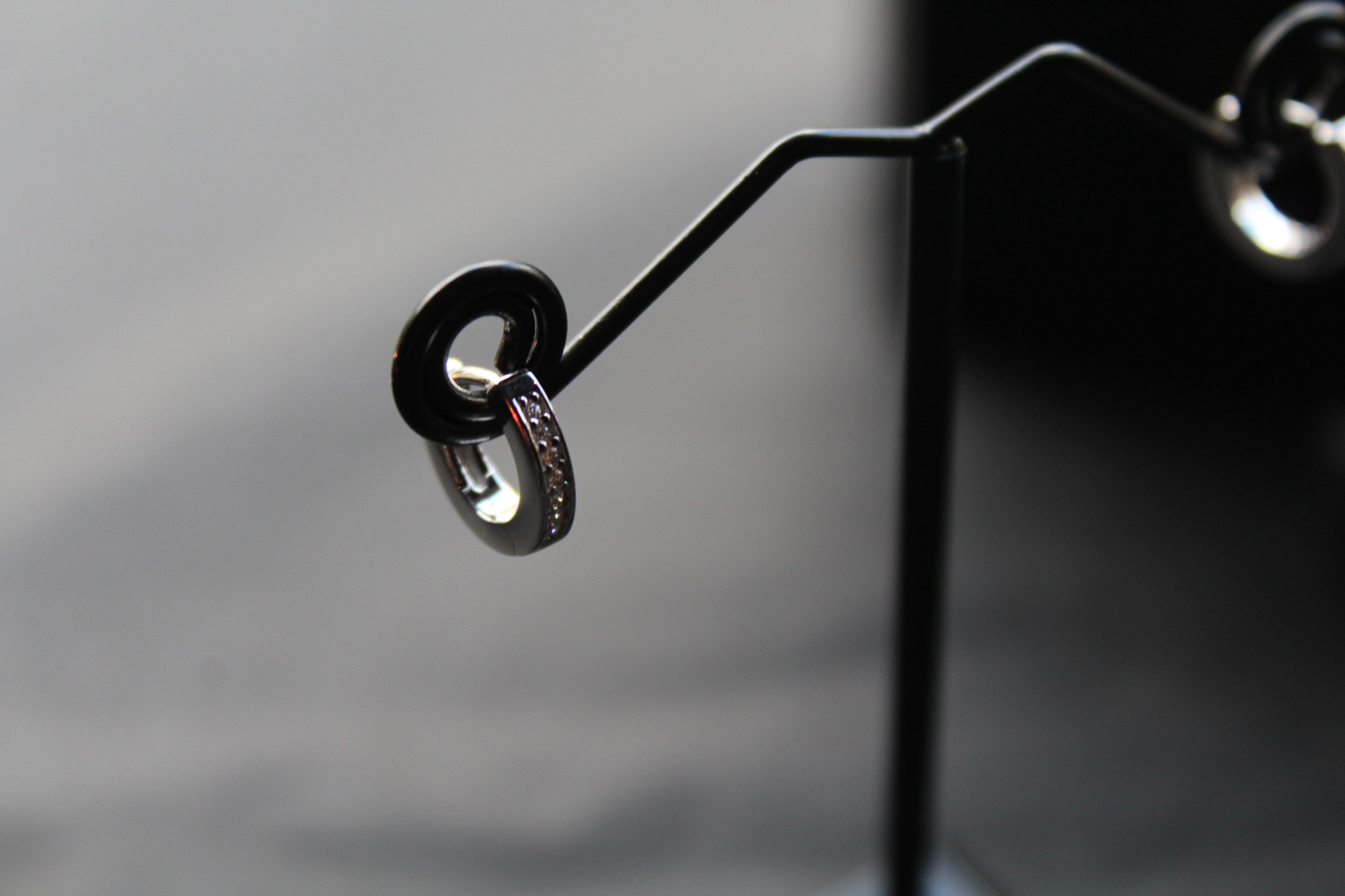 Silver & Cubic Zirconia Huggie Earrings